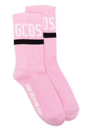 Gcds logo-print ribbed socks - Pink