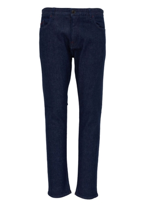 Isaia contrast-stitching low-rise slim-fit jeans - Blue