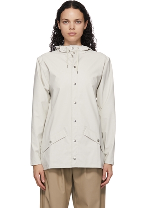 RAINS Off-White Mid Button-Down Rain Coat