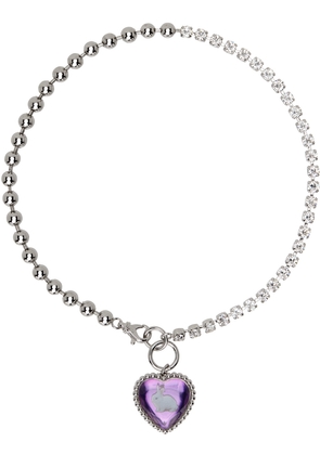Safsafu SSENSE Exclusive Silver & Purple Bunny Bff Necklace