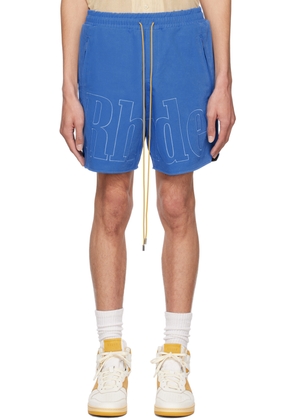Rhude Blue Embroidered Shorts