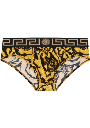 Versace Underwear Black & Gold Barocco Briefs