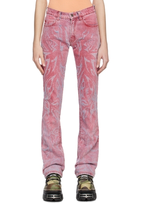 MadeMe SSENSE Exclusive Pink Laser Butterfly Jeans