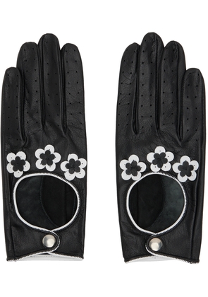 Ernest W. Baker Black Floral Gloves