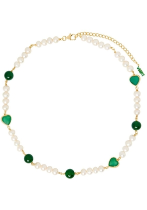 VEERT Green & White Onyx Pearl Necklace