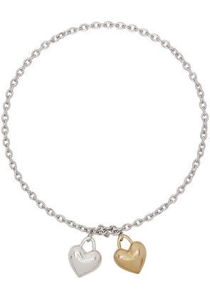 Marland Backus SSENSE Exclusive Silver & Gold Entangled Hearts Necklace