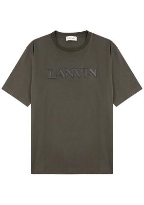Lanvin Logo-embroidered Cotton T-shirt - Black - L