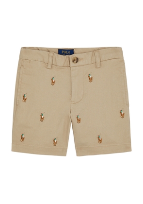 Polo Ralph Lauren Kids Logo-embroidered Stretch-cotton Shorts (1.5-6 Years) - Beige - 4 Years