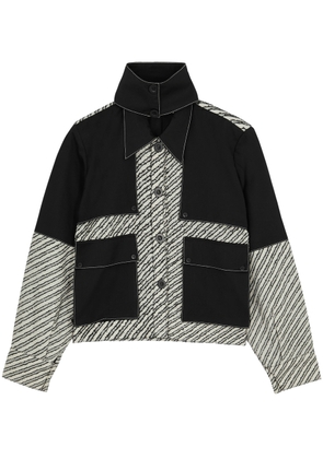 Lovebirds Striped Panelled Wool Jacket - Black And White - M (UK14)
