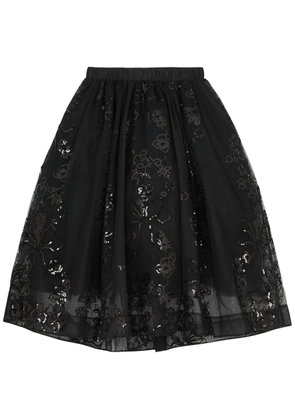 Simone Rocha Sequin-embellished Tulle Midi Skirt - Black - 8