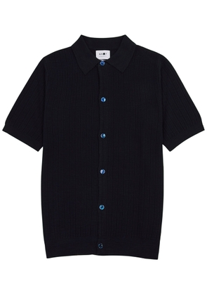 NN07 Nolan Ribbed Cotton-blend Shirt - Blue - XL