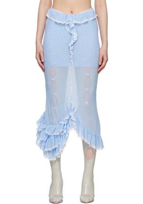 Nodress Blue Fishtail Midi Skirt