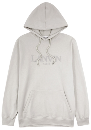 Lanvin Logo-embroidered Hooded Cotton Sweatshirt - Grey - XL