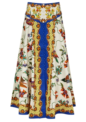 Alemais Effie Printed Stretch-cotton Midi Skirt - Multicoloured - 14 (UK 14 / L)