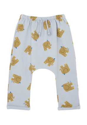 Bobo Choses Kids Elephant Printed Stretch-cotton Trousers - Blue