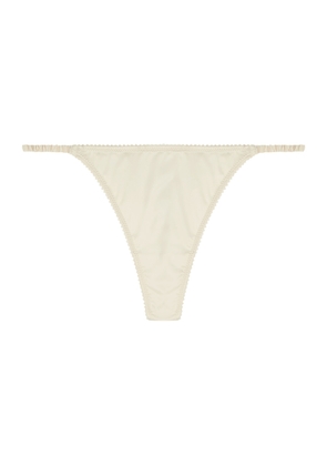 Love Stories Lily Bridal Silk-satin Thong - Off White - L