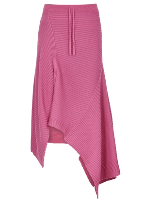 Marques' Almeida Asymmetric Ribbed Wool Midi Skirt - Pink - S