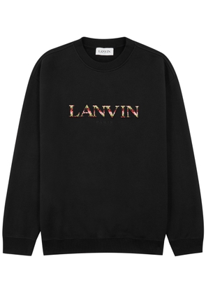 Lanvin Curb Logo-embroidered Cotton Sweatshirt - Black - S