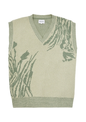 Norse Projects Melvin Intarsia Knitted Cotton-blend Vest - Cream - XL