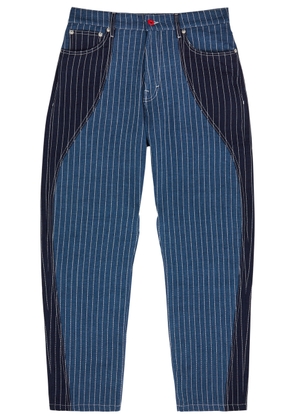 Kenzo Patchwork Striped Straight-leg Jeans - Denim - 30 (W30/ S)