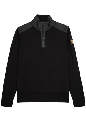 Belstaff Kilmington Half-zip Panelled Wool Sweatshirt - Black - L