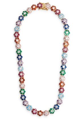 Fallon Florette Embellished Gold-plated Necklace - Multicoloured - One Size