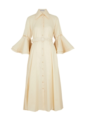 Palmer//harding Hope Lace-up Cotton-blend Midi Dress - Cream - 8