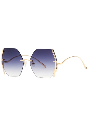 For Art's Sake Generation Hexagon-frames, Sunglasses, Gold-plated - Black