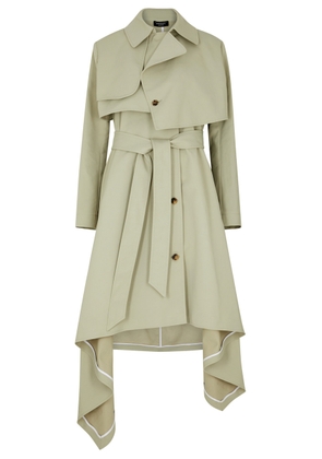 A. W.A. K.E Mode Belted Twill Trench Coat - Khaki - 42 (UK 14 / L)
