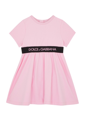 Dolce & Gabbana Kids Logo Stretch-cotton Dress set (6-18 Months) - Pink
