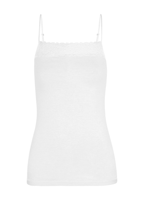 Hanro Moments Lace-trimmed Cotton top - White - S