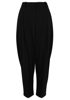 Stella Mccartney Tapered Cropped Stretch-wool Trousers - Black - 14