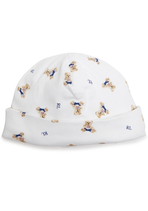 Polo Ralph Lauren Kids Logo and Bear-print Cotton hat - White