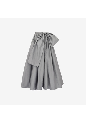 ALEXANDER MCQUEEN - Bow Detail Gathered Midi Skirt - Item 781047QEACM1063