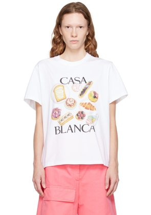Casablanca White 'Patisseries En Vol' T-Shirt