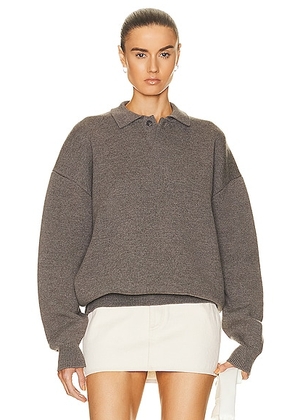 Fear of God Eternal Polo Sweater in Dusty Concrete Heather - Grey. Size XL/1X (also in XXL/2X).
