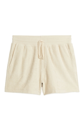 Cotton Towelling Shorts - Beige