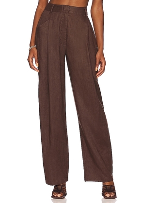 AEXAE Linen Trouser in Brown. Size L, M, S, XS.