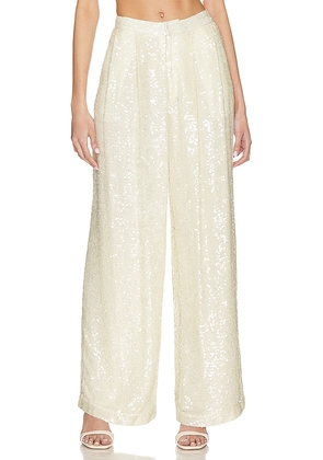 Lapointe Sequin Viscose Low Waisted Trouser in Cream. Size 2, 4, 8.