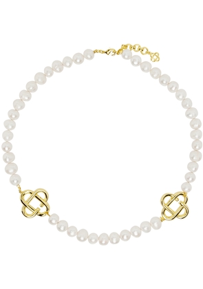 Casablanca White & Gold Chunky Pearl Necklace