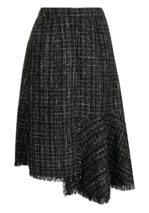 b+ab tweed asymmetric skirt - Black