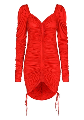 Dolce & Gabbana ruched-detail long-sleeve dress - Red