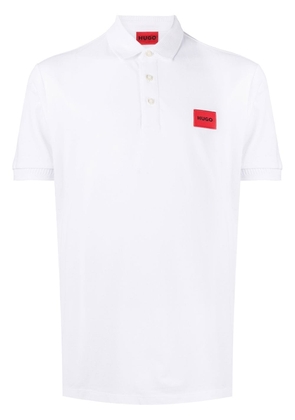 HUGO logo-patch cotton polo shirt - White