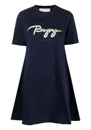BAPY BY *A BATHING APE® embroidered-logo T-shirt dress - Blue