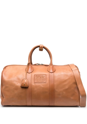 Polo Ralph Lauren logo patch leather duffle bag - Brown