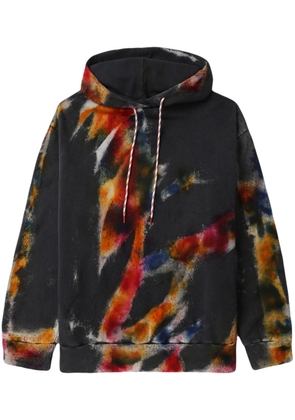 Aries spray-paint cotton hoodie - Black