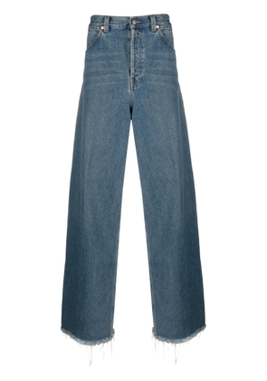 Gucci logo-patch cotton wide-leg jeans - Blue