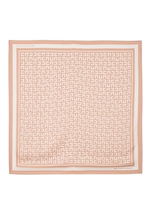 Elisabetta Franchi monogram-print silk scarf - Brown