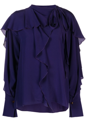 Victoria Beckham ruffled silk blouse - Purple