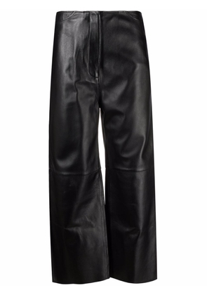 TOTEME cropped leather trousers - Black